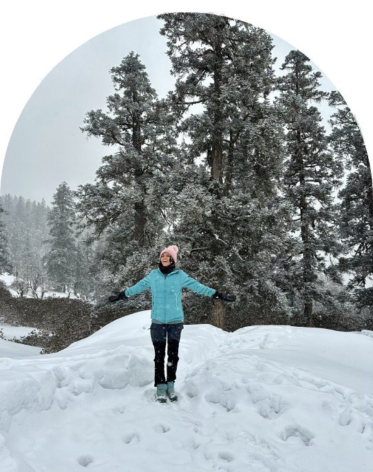 Me, soaking in the magic of my first snowfall