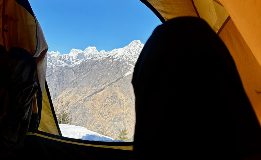 The breathtaking morning view from my tent