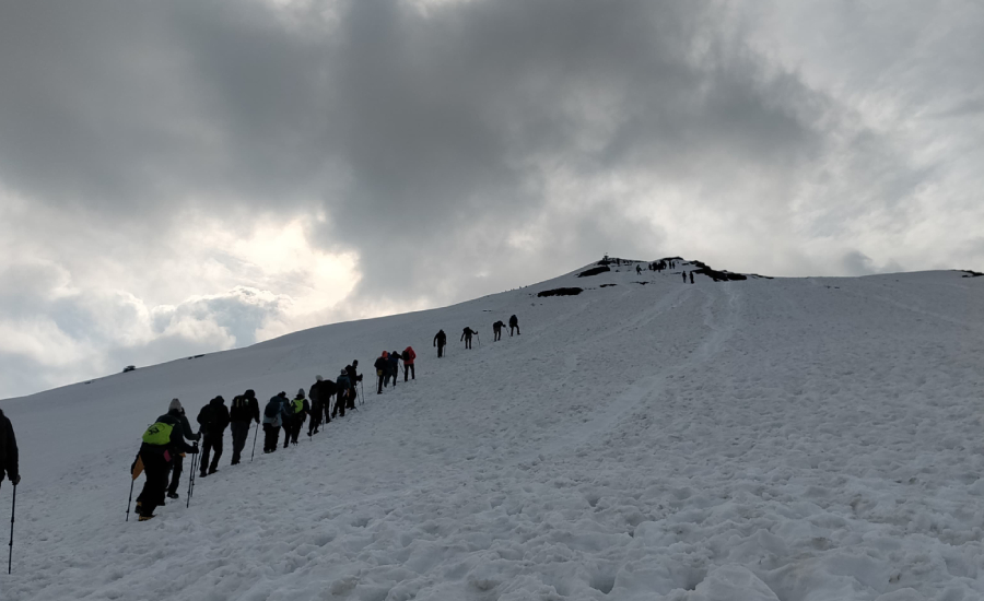 Snowy Trails Leading to Chandrashila
