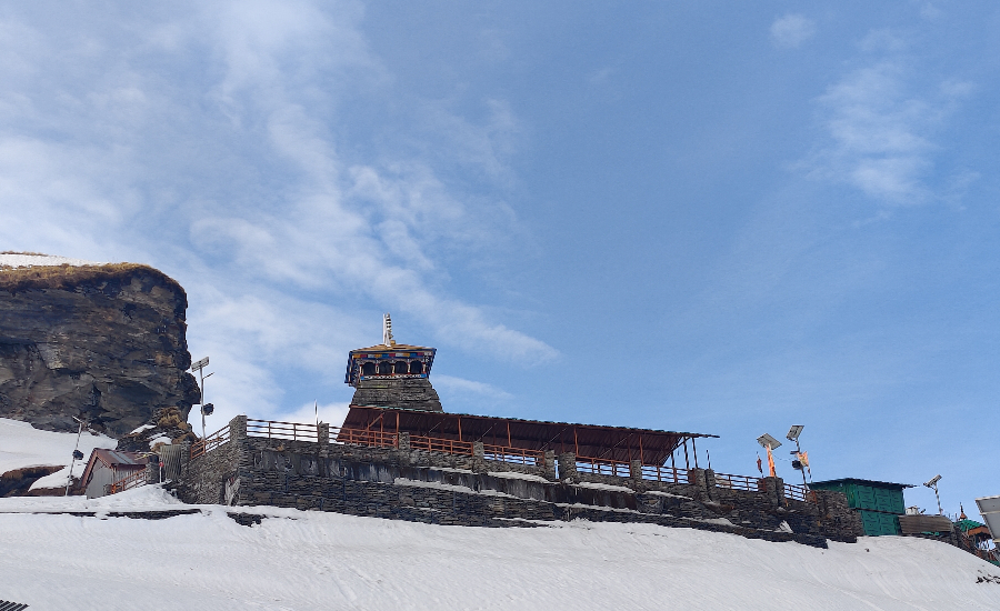 Tungnath Temple Covered in Snow