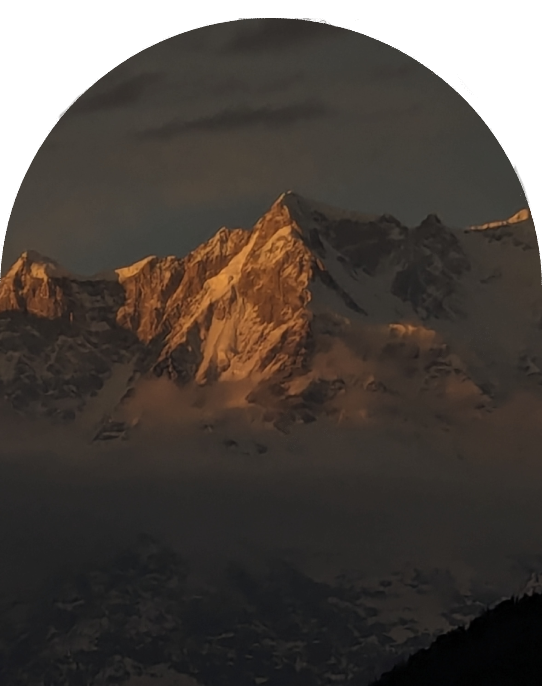 Sunset Over Chaukhamba – Alpine Glow