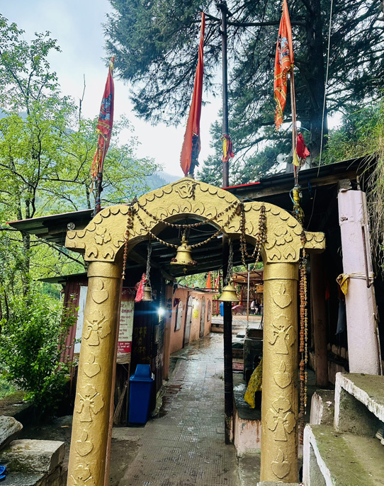 Ancient stone structure of Kalpeshwar Temple, the sacred cave shrine of Lord Shiva nestled in the Himalayas