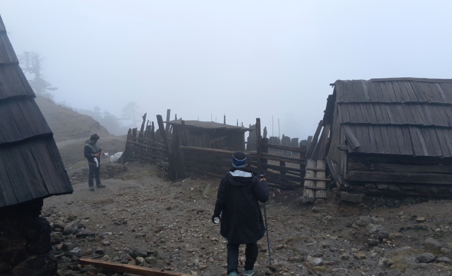 Exploring Sabargram village in cloudy mountain weather