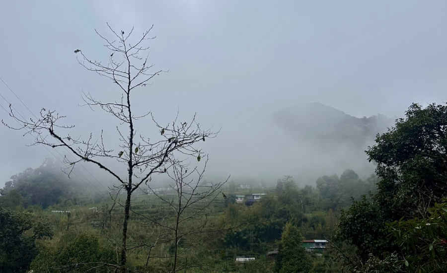 Beautiful final morning in Gurdum village during Sandakphu Trek