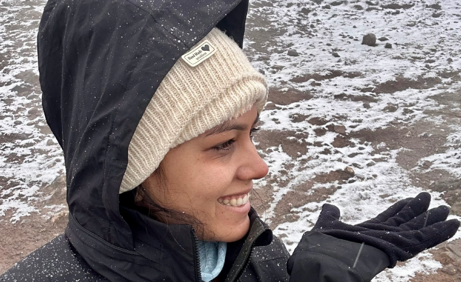 Experiencing fresh snowfall during Sandakphu Trek
