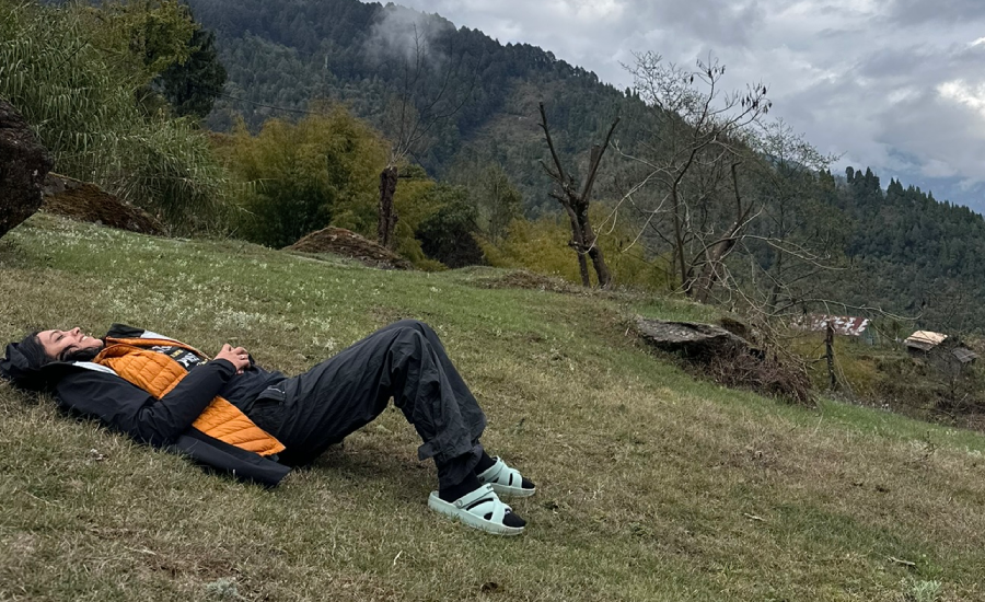 Quiet solo moment in nature at Gurdum village