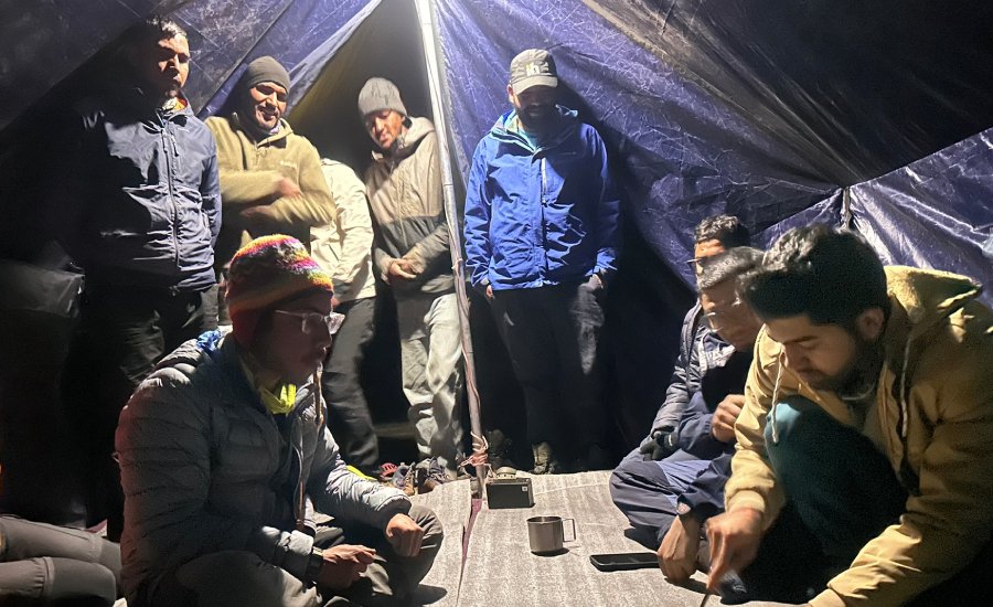 Celebration cake after successfully summiting Kanamo Peak