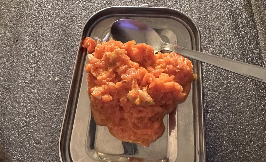 Gajar Ka Halwa served at Kanamo Base Camp before summit day