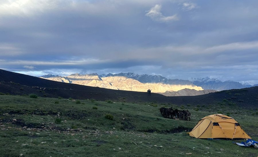 Sunrise at Kanamo Base Camp on the final morning